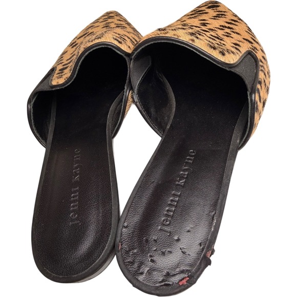 Jenni Kayne Leopard Print Calf Hair Pointed Toe Mules Women Sz 38 Quiet Luxury - Picture 8 of 12